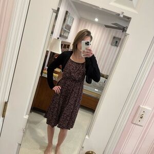 Floral spaghetti to strap dress with cardigan